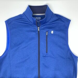 IZOD‎ Spectator Fleece Full Zip Blue Men's Vest  Size Medium